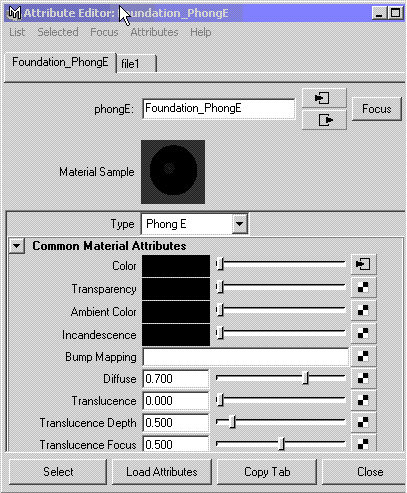 Maya: Ввод параметров фрактала в окне диалога Attribute Editor