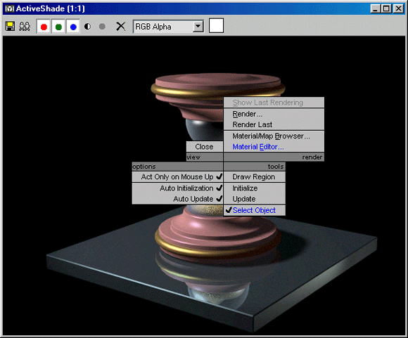 3D Studio Max: Отображение информационной панели Framebuffer (Виртуального Кадрового Буфера)