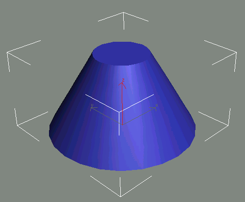 3D Studio Max: one (Конус) - объект, предназначенный для создания полных и усеченных конусов. При равенстве радиусов верхнего и нижнего оснований может заменить рассмотренный ранее Стандартный примитив Cylinder (Цилиндр).