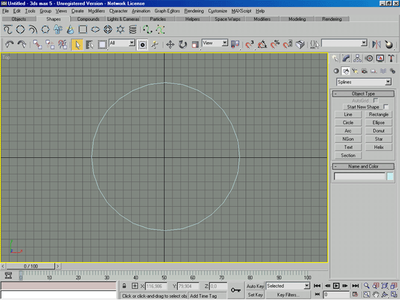 3D Studio Max: Circle (Окружность) - рисование окружности по заданному центру или краю и радиусу.