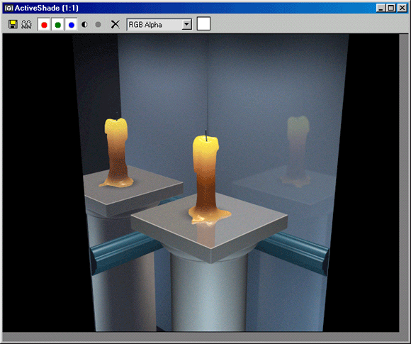 3D Studio Max: Итоговая Визуализация сцены «Горящая Свеча»
