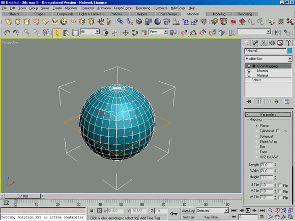 3D Studio Max: Spherical (Сферическое) Проецирование