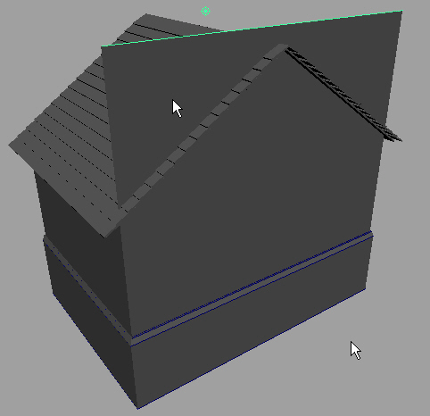 Maya: В результате перемещения одной из кривых передняя стена прорезала крышу