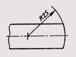 Что обозначает знак r нанесенный перед размерным числом окружности