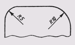 Что обозначает знак r нанесенный перед размерным числом окружности